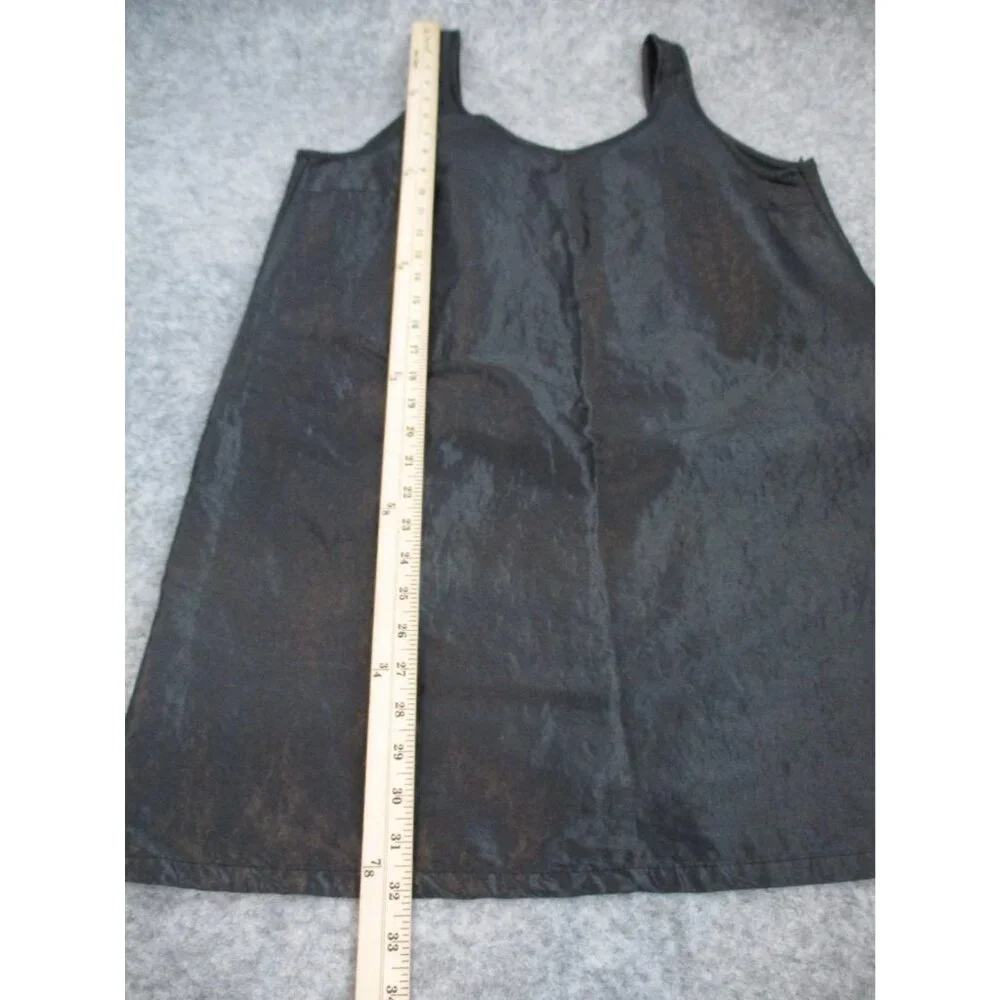 Zara Black Mini Dress Satin Effect Womens XL Sleeveless